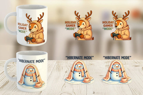 Mug Wrap Lazy Christmas Pajamas Sublimation artnoy 