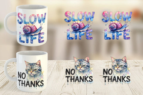 Mug Wrap Lazy Cute Animals Sublimation artnoy 