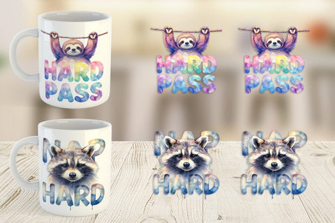 Mug Wrap Lazy Cute Animals Sublimation artnoy 