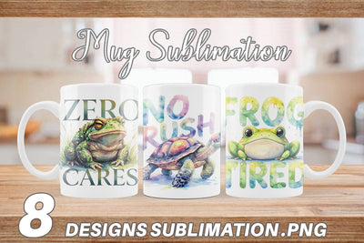 Mug Wrap Lazy Frog Zen Sublimation artnoy 