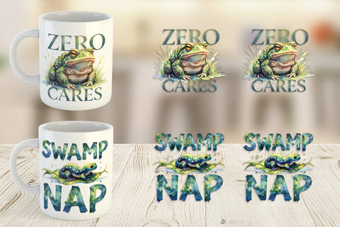 Mug Wrap Lazy Frog Zen Sublimation artnoy 