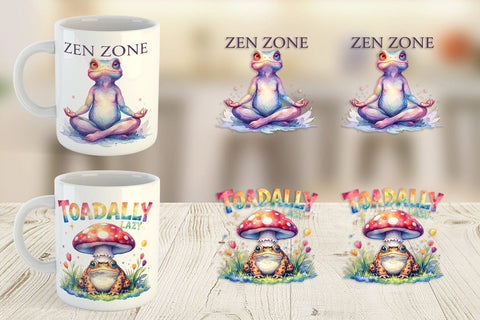 Mug Wrap Lazy Frog Zen Sublimation artnoy 