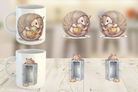 Mug Wrap Lazy Lunch Hour School Animal Sublimation artnoy 