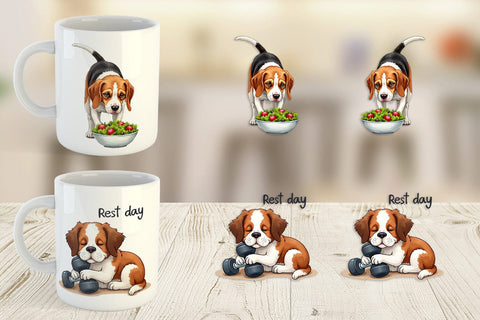 Mug Wrap Lazy & Proud Anti-Fitness Dog Sublimation artnoy 