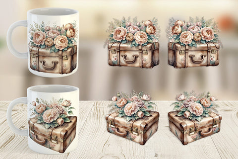 Mug Wrap Leather Suitcase Sublimation artnoy 