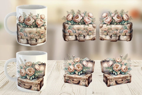 Mug Wrap Leather Suitcase Sublimation artnoy 