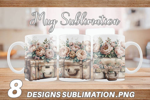 Mug Wrap Leather Suitcase Sublimation artnoy 