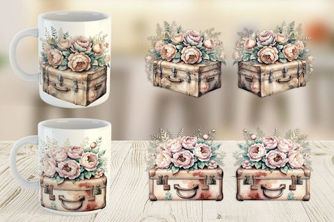 Mug Wrap Leather Suitcase Sublimation artnoy 