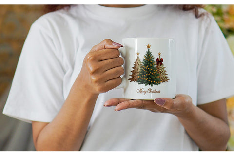 Mug Wrap Leopard Christmas Trees Sublimation artnoy 