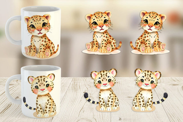 Mug Wrap Leopard Wildlife Sublimation artnoy 