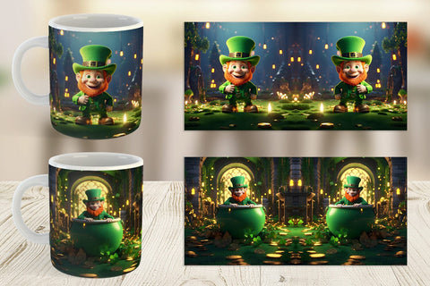 Mug Wrap Leprechaun Patrick's Day Sublimation artnoy 