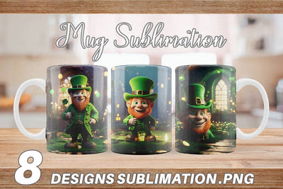 Mug Wrap Leprechaun Patrick's Day Sublimation artnoy 