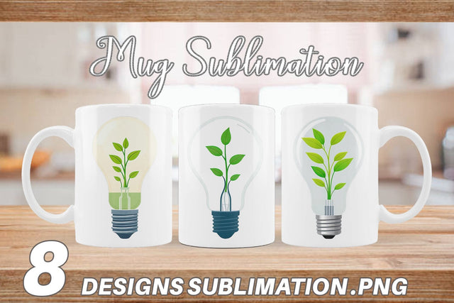 Mug Wrap Light Bulb with Plant Sublimation artnoy 
