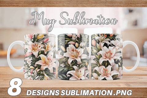 Mug Wrap Lily Pattern Sublimation artnoy 