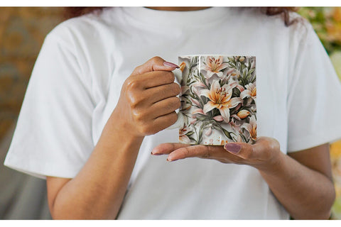 Mug Wrap Lily Pattern Sublimation artnoy 