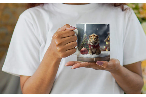 Mug Wrap Lion Christmas Sublimation artnoy 