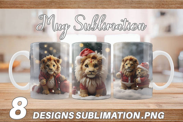 Mug Wrap Lion Christmas Sublimation artnoy 