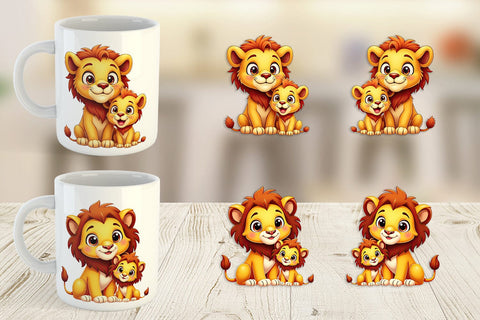 Mug Wrap Lion Mother's Day Sublimation artnoy 