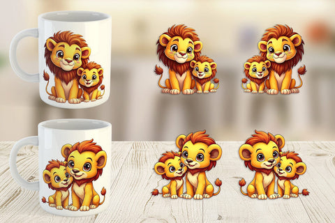 Mug Wrap Lion Mother's Day Sublimation artnoy 
