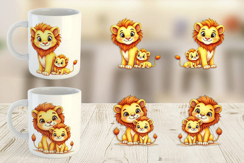 Mug Wrap Lion Mother's Day Sublimation artnoy 