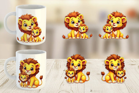 Mug Wrap Lion Mother's Day Sublimation artnoy 