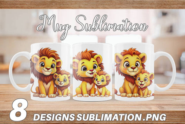 Mug Wrap Lion Mother's Day Sublimation artnoy 