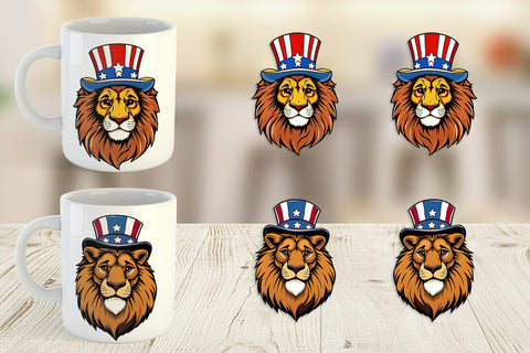 Mug Wrap Lion Patriotic Sublimation artnoy 