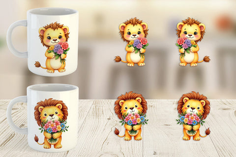 Mug Wrap Lion Spring Bouquet Sublimation artnoy 