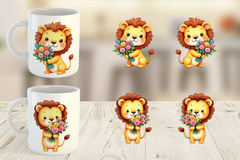 Mug Wrap Lion Spring Bouquet Sublimation artnoy 