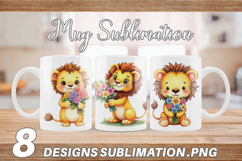 Mug Wrap Lion Spring Bouquet Sublimation artnoy 