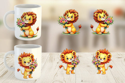 Mug Wrap Lion Spring Bouquet Sublimation artnoy 