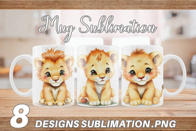 Mug Wrap Lion Wildlife Sublimation artnoy 