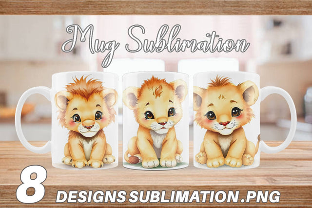 Mug Wrap Lion Wildlife Sublimation artnoy 