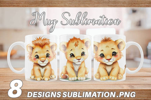 Mug Wrap Lion Wildlife Sublimation artnoy 