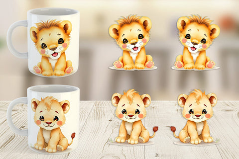 Mug Wrap Lion Wildlife Sublimation artnoy 