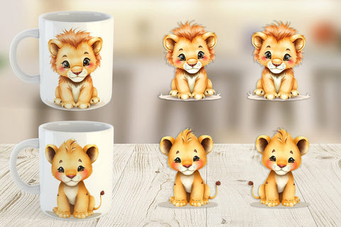 Mug Wrap Lion Wildlife Sublimation artnoy 