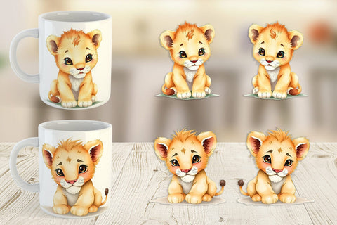 Mug Wrap Lion Wildlife Sublimation artnoy 