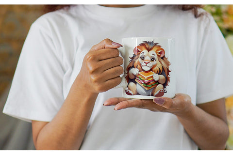 Mug wrap Lion with Sandwich Sublimation artnoy 