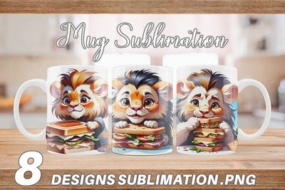 Mug wrap Lion with Sandwich Sublimation artnoy 