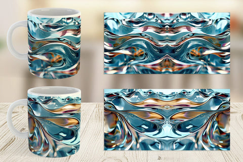 Mug Wrap Liquid Metal Flow Sublimation artnoy 