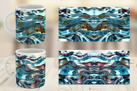 Mug Wrap Liquid Metal Flow Sublimation artnoy 