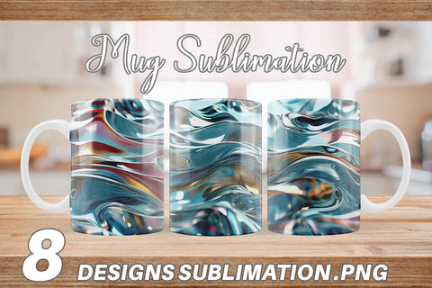 Mug Wrap Liquid Metal Flow Sublimation artnoy 