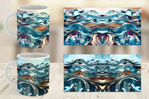 Mug Wrap Liquid Metal Flow Sublimation artnoy 