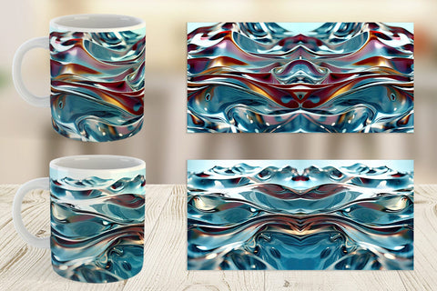 Mug Wrap Liquid Metal Flow Sublimation artnoy 