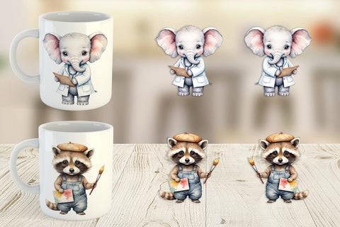 Mug Wrap Little Animal Jobs Sublimation artnoy 