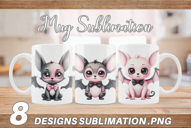 Mug Wrap Little Bat Sticker Sublimation artnoy 