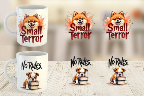 Mug Wrap Little Tyrant Canine Watercolor Quotes Sublimation artnoy 
