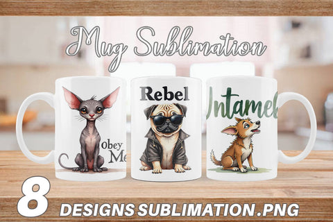 Mug Wrap Little Tyrant Canine Watercolor Quotes Sublimation artnoy 