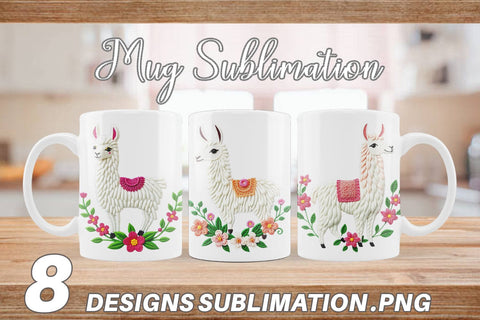 Mug Wrap Llama Embroidery Sublimation artnoy 