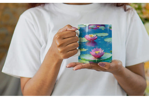 Mug Wrap Lotus Flower Pattern Sublimation artnoy 